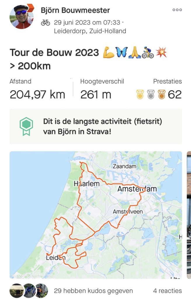 Tour de Bouw 2023 - Björn Bouwmeester - 204 km.